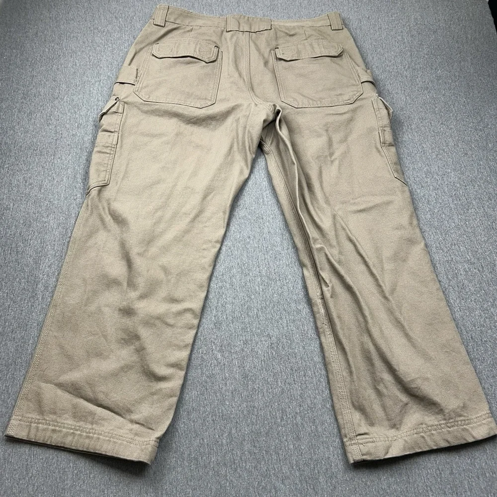 Duluth Trading Flex Fire Hose Cargo Pants Mens 38x29 Brown Relaxed Fit Workwear‎